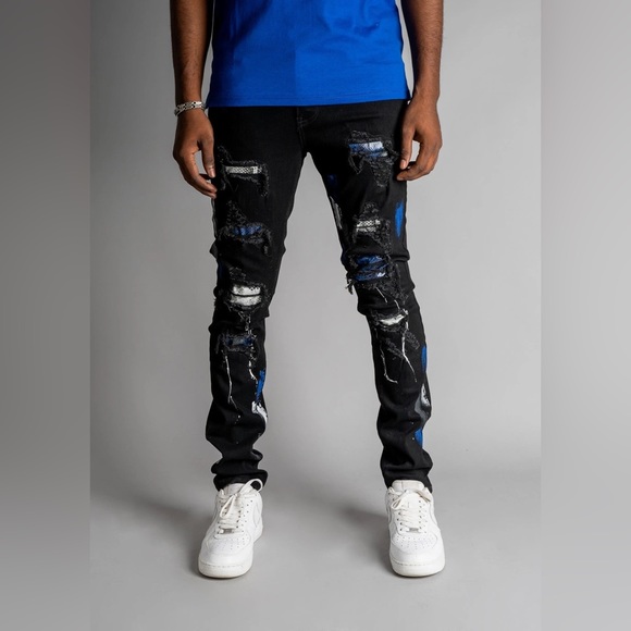 GFTD Rich (BLACK BLUE SAMMY Denim Jeans - Picture 2 of 4